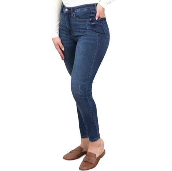 Judy Blue Relaxed Fit Angie Straight Leg Jeans Cropped Stretch Dark Wash 31 - Picture 9 of 10